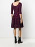 chevron-patterned midi dress